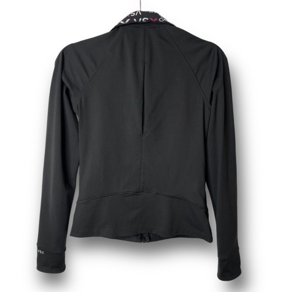Victorias Secret VSX Size XS Black Pink Zip Up Athletic Mesh Inset Sweatshirt - Picture 2 of 15
